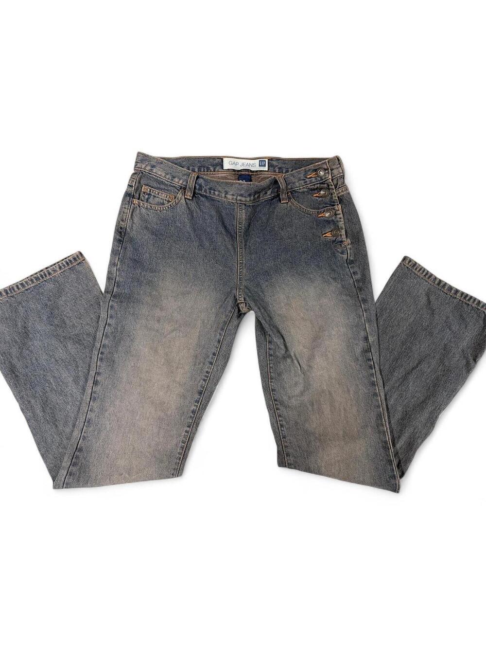 Acid Wash Gap Jeans with side button closure. Size 10 but fit more 6-8z